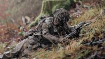 A student takes part in the assault phase of the Light Cavalry Commanders Course at Warminster, which develops newly commissioned Armoured Corps officers