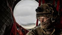RAF Regiment personnel on board 27 Sqn Chinook, taking part in Exercise Cobra Warrior (Picture: MOD)