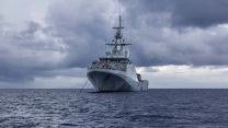 22102026 HMS Trent at anchor off the coast of Montserrat Picture MOD