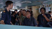22102026 Montserrat Sea Cadets explore HMS Trent's onboard medical facilities during a guided tour of the ship Picture MOD