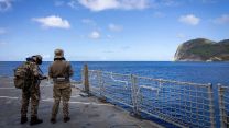 22102026 Personnel from 700XNaval Air Squadron operate the drone from HMS Trent's flight deck Picture MOD