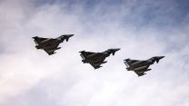 Three Typhoons in the skies on Exercise Cobra Warrior (Picture: MOD)