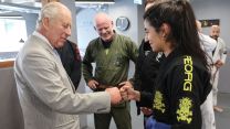 And met with students of the Roger Gracie Brazilian Jiu Jitsu Academy (Picture: PA)