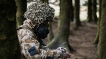 Soldiers from 222 Signal Squadron go through CBRN training on exercise Ranger Hopton at Sennybridge Training Area