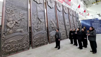 During a visit to Mansudae Art Studio, Kim said the sculptures would "convey forever the legendary feats... of admirable sons of the DPRK" (Picture: Reuters)