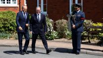 Sir Keir Starmer welcomes Poland's prime minister Donald Tusk ahead of a bilateral meeting at RAF Northolt (Picture: PA)
