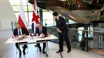 Sir Keir and Mr Tusk attend a signing ceremony of a UK-Poland defence and security treaty at the Battle of Britain Bunker in Uxbridge (Picture: PA)