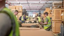 2nd Battalion The Royal Anglian Regiment soldiers pack helmets for packaging at MOD Donnington bound for Ukraine 31032022 CREDIT MOD CROWN COPYRIGHT.jpg