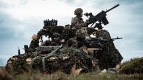 2nd Battalion The Royal Gurkha Rifles watch from a recce RWMIK (Revised Weapons Mount Installation Kit) during a live fire range, Exercise Wessex Storm 17042023 CREDIT MOD Crown.jpg