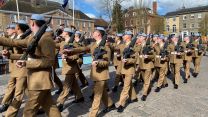 3 REGIMENT ARMY AIR CORPS Freedom Parade celebrations 50th anniversary marching in Bury St Edmunds 31032022 CREDIT BFBS.jpeg