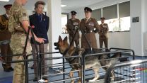 The Princess Royal watches Naomi on the treadmill during a visit to Kendrew Barracks in Cottesmore pic PA