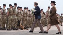 The Princess Royal, with Commanding Officer Lieutenant Colonel Ann O'Flynn, during a visit to Kendrew Barracks in Cottesmore pic PA