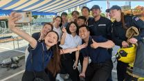Youngsters from the Christina Noble Childrens Foundation pose with crew of HMS Spey on the flight deck in Ho Chi Minh City pic MOD