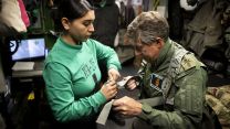Gen Sir Gwyn Jenkins suits up ahead of an F/A-18F Super Hornet flight
