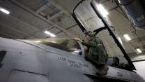 The First Sea Lord performed a seat check, prior to taking flight 