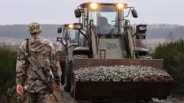 32 Engineer Regiment use Light and Medium Wheeled Tractors to repair roads on Drawsko Pomorskie Training Area 22022024 CREDIT MOD