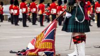 Members of 4 SCOTS reharsing at Pirbright Barracks ahead of the Duke of Edinburgh's funeral (Picture: MOD).