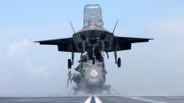 617 Squadron Pilots landing F35B Lightning Jet on board HMS Queen Elizabeth from HMS Queen Elizabeth 20210814 Credit MOD Crown Copyright.jpg