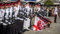 A Royal Salute by the parade with Colours from the Royal Navy, Royal Air Force and the Royal Gibraltar Regiment 09062022 CREDIT MOD Crown Copyright.jpg 