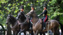 A Royal Salute of 41 rounds fired by the King’s Troop Royal Horse Artillery in Hyde Park to mark the Principal Proclamation of King Charles III (Picture: MOD).