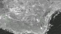 A close-up satellite image of the shoreline on Ukraine's Snake Island 1 June 2022 (Picture: Maxar Technologies).