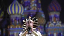 A member of the Egyptian Military Symphonic Band performs at Spasskaya Tower Festival 2019, Moscow (Picture: PA).