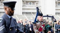 A piper plays at the Cenotaph on Armistice Day (Picture: MOD).