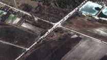 A satellite image of the Russian convoy near Kyiv, some vehicles traveling spaced, other sections in two or three 28022022 CREDIT Maxar Technologies,REUTERS.jpg