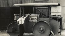 A steamroller used in the construction of RNAS Culdrose