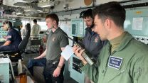 A team monitor the progress of the trials from HMS Albions flight control 26072023 CREDIT Royal Navy.jpg