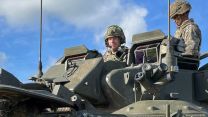 Alun Wyn Jones riding in a tank at Castlemartin Firing Range with troops on Ex Iron Storm 02102021 Credit Crown Copyright copy.jpg