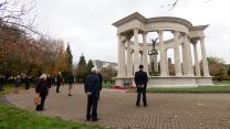 An Armistice Day 2020 service is held at the Welsh National War Memorial in Cardiff.