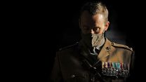 Army Lieutenant Colonel, bowing his head during two minute silence to mark Armistice Day, Scottish National War Memorial 11112021 Credit MOD.jpg