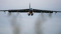 B-52 US Air Force bomber from the Bomber Task Force entering RAF Fairford (Picture: RAF).