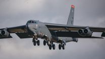 B-52 US Air Force bomber from the Bomber Task Force entering RAF Fairford (Picture: RAF).