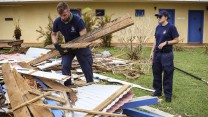 Members of HMS Ocean on Carribean relief