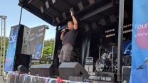 Barry Castagnola on stage at RAF Marham's Friends & Families Day Concert 2018