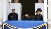 Queen and Duke of Edinburgh + Camilla - Remembrance Sunday 2017 at Cenotaph CREDIT: MOD
