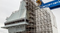 HMS Prince of Wales during the build at Rosyth Dockyard