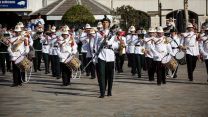 Band marching and playing music at The Queen's Birthday Parade at Casemates in front of The Earl and Countess of Wessex 09062022 CREDIT MOD Crown Copyright.jpg