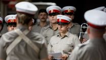 Band members of the RAF ahead of a full dress rehearsal at Wellington Barracks as a part of Operation London Bridge 13092022 CREDIT MOD Crown Copyright.jpg.jpg
