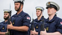 Bearded Royal Navy Sailors On Parade