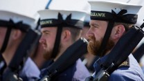 Bearded Royal Navy Sailors From HMS Seahawk