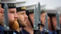 Bearded Royal Navy Sailor On Parade 