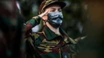 Belgian Crown Princess Elisabeth takes part in a military initiation training at Elsenborn Belgian army camp in Butgenbach, taken 10092020, Downloaded 28092020 CREDIT Belgian Royal Palace via Reuters