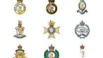 British Army cap badges show the new CR replacing the ER for the new era of King Charles III (Picture: British Army).
