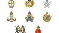 British Army cap badges show the new CR replacing the ER for the new era of King Charles III (Picture: British Army).