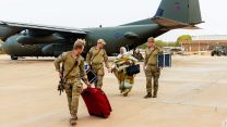 British Nationals seen here departing an RAF aircraft, after being evacuated from Sudan 25042023 CREDIT MOD Crown Copyright