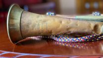 Bugle played on Armistice Day 2020 at the Cenotaph in London which was recovered from the Somme in 1915 (Picture: MOD).