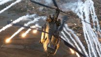 An RAF Chinook releases its flares as part of a system test in Mali (Picture: MOD). A Chinook releases its flares as part of a system test in Mali